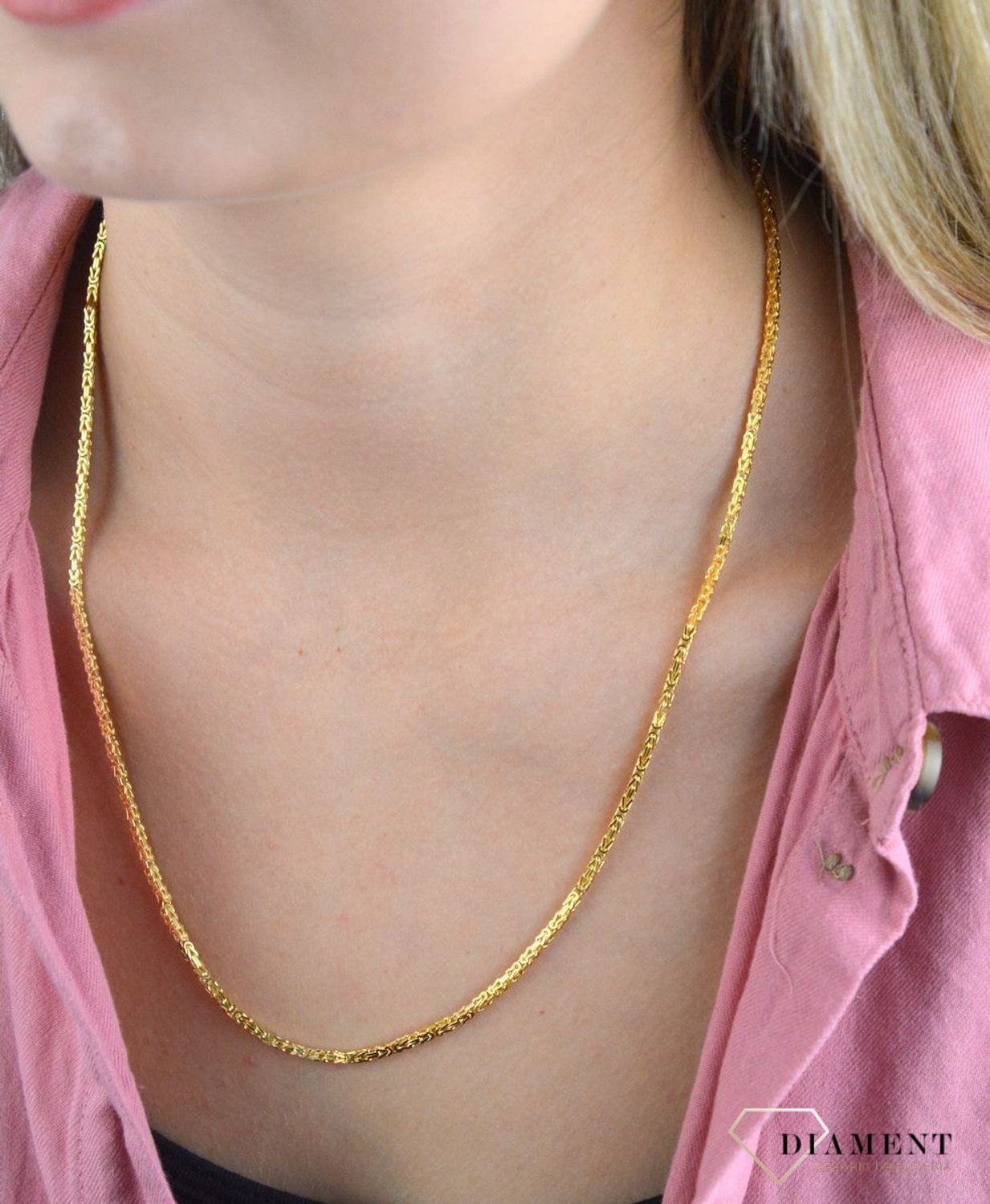 Złoty łańcuszek 585 królewski (bizantina) 1380-050 (1).jpg